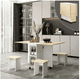 thumbnail image 3 of COMEDOR PLEGABLE MULTIUSO + 4 TABURETES BLANCO/CAFE CON LECHE, 3 of 6