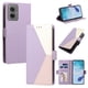 thumbnail image 1 of Cartera Plegable para Motorola Moto G55, PU Tricolor con Ranuras, Morado, 1 of 6