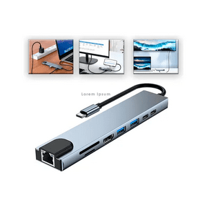 Genérico - Adaptador Hub Para Macbook Air M1 M2 8 En 1 Usb-C Hdmi 4K