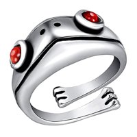 Ioensy - Unisex Nuevo Anillo De Dedo Lindo Cristales Joyería Rana Animal Anillos Ajustables A