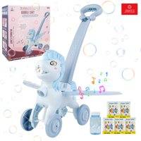 Anikids - Lanza Burbujas Juguete Niños Niñas Carrito Unicornio Azul Azul