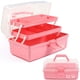 thumbnail image 1 of Caja organizadora TERGOO de tres capas con 2 bandejas, color rosa, 1 of 6