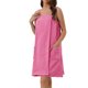 thumbnail image 4 of INSPIRE CHIC Vestido de Toalla de Mujer con Cierre de Tela de Terry Absorbente de Secado Rápido con Tirantes Ajustables y Bolsillos L Rosa Rosa, 4 of 6