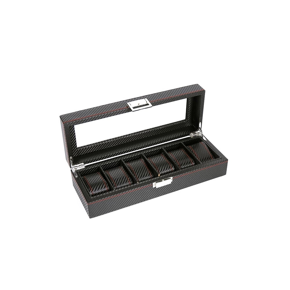 Mundo Online - Caja Estuche Organizador De 6 Relojes Bordado Elegante