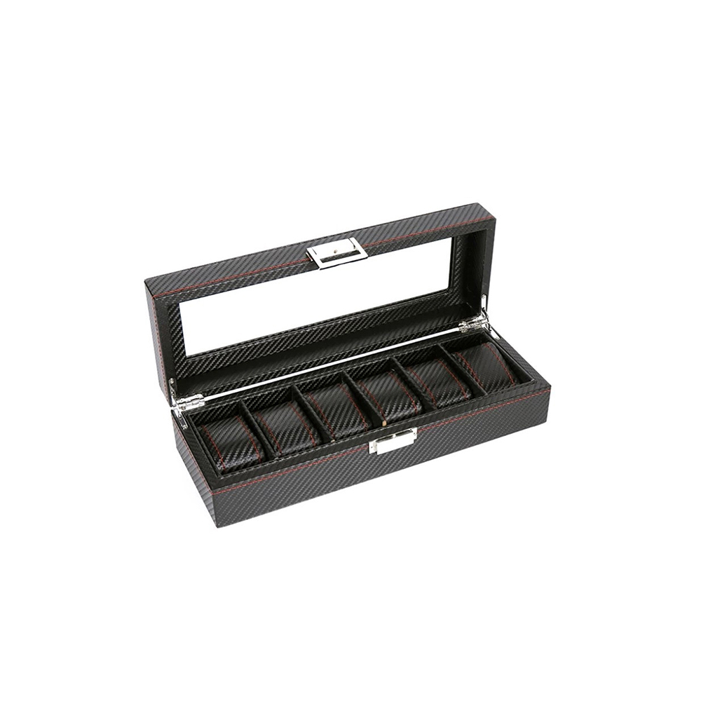 Mundo Online - Caja Estuche Organizador De 6 Relojes Bordado Elegante