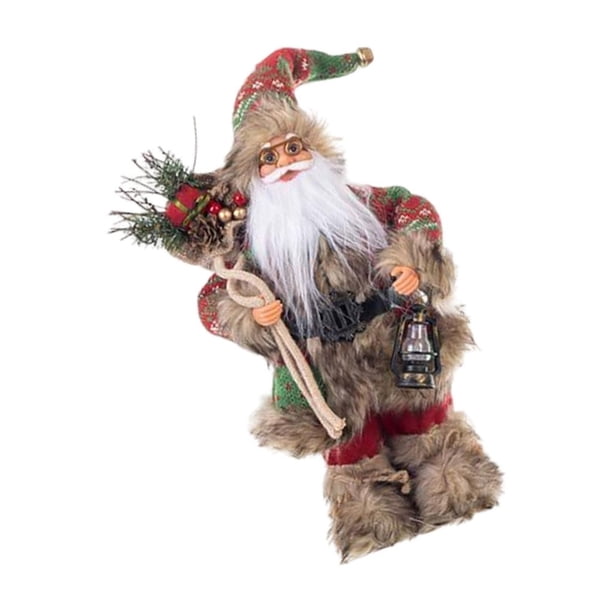 Decoración de Papá Noel Figura de Papá Noel Muñeca coleccionable Decoración de Papá Noel Estatua decorativa Decoración de escritorio de Navidad Figura 30 centímetros