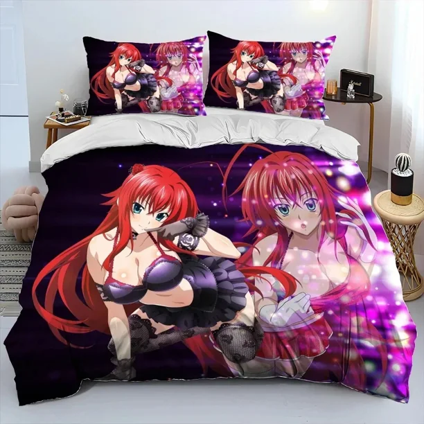 Sexy Girl High School DxD Bedding Set Duvet Cover Bed Set Quilt Cover Pillowcase Comforter Boys Adult Bed Sheets