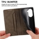 thumbnail image 3 of Funda tipo cartera con bloqueo RFID para Xiaomi Poco C71 4G Con tapa abatible, portatarjetas, cierre magnético, TPU y soporte Marrón, 3 of 6
