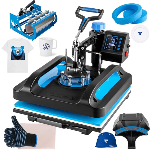 Máquina de prensado térmico Topdeep Pro 5 en 1 de 15 x 15 cm con vaso