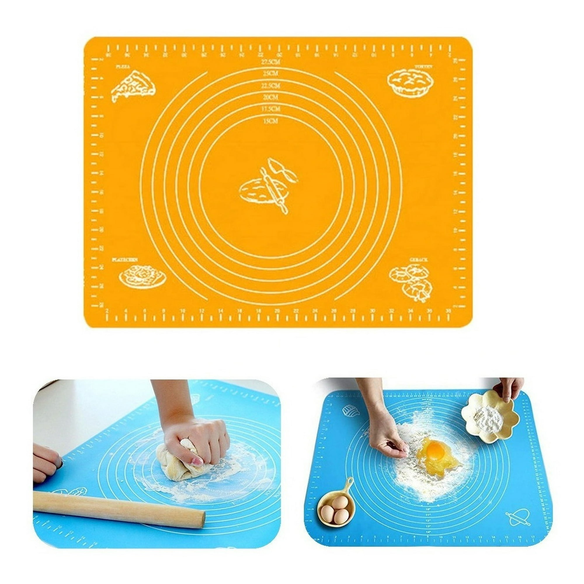 Genérico - Lámina Silicona Amasar Bizcocho Pizza Pan Fondant 50x40 Cm