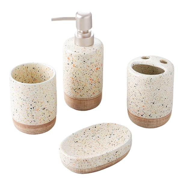 Juego de accesorios de baño Vaso Vaso Portátil Funcional Moderno Portacepillos de Dientes Dispensador de Loción de 380 ml para Dormitorio Hotel Hogar