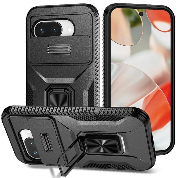 Funda Resistente para Google Pixel 9A con Tapa Deslizante y Protección Militar Negro