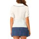 thumbnail image 3 of INSPIRE CHIC Blusa de Mujer con Cuello Peter Pan y Ribete de Volantes a Cuadros con Botones XS Blanca, 3 of 8