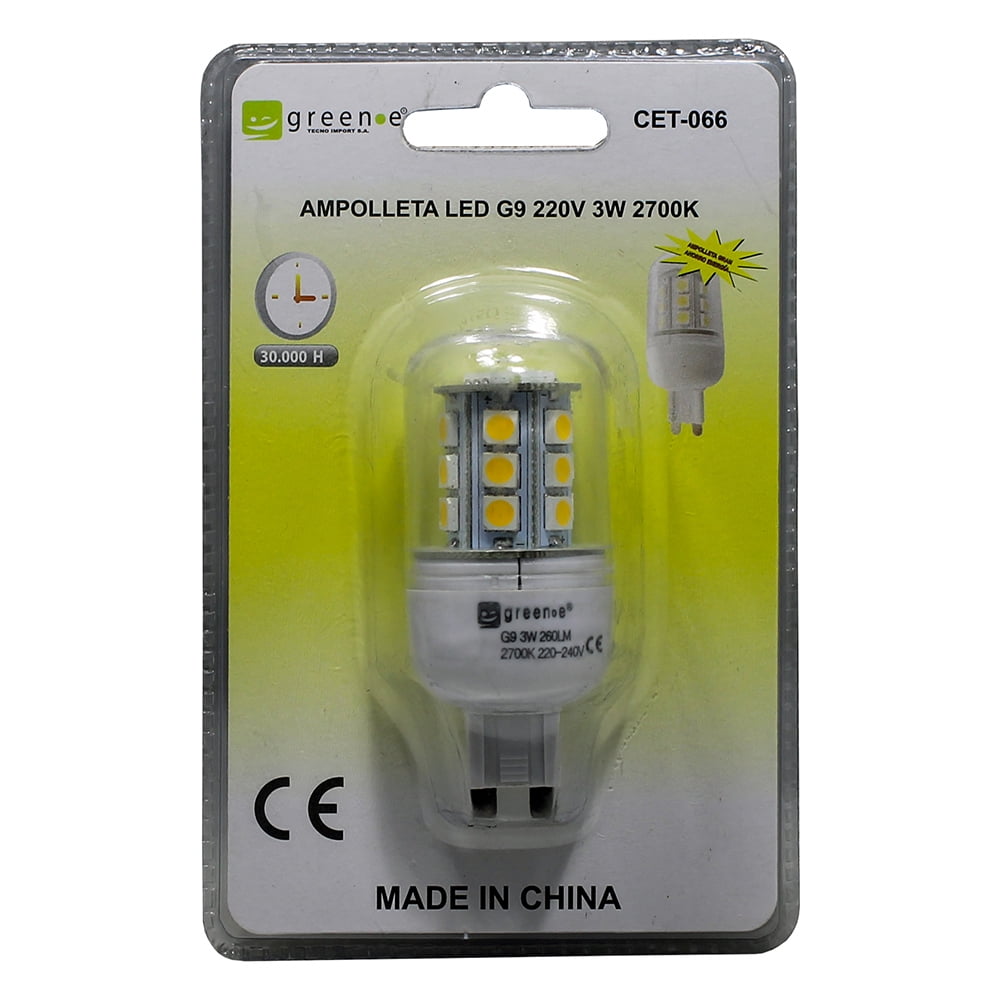 Green E - Ampolleta Led G9 3w / 220v Luz Cálida