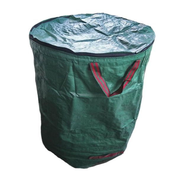 Bolsa para residuos de hojas de jardín, bolsas de jardinería, contenedor de lavandería, bolsas para jardín y césped, bolsas para desechos de jardín, 67cmx84cm con tapa