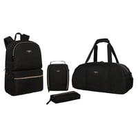 Pack Atomico Escolar Mujer Negro Rose Gold Head