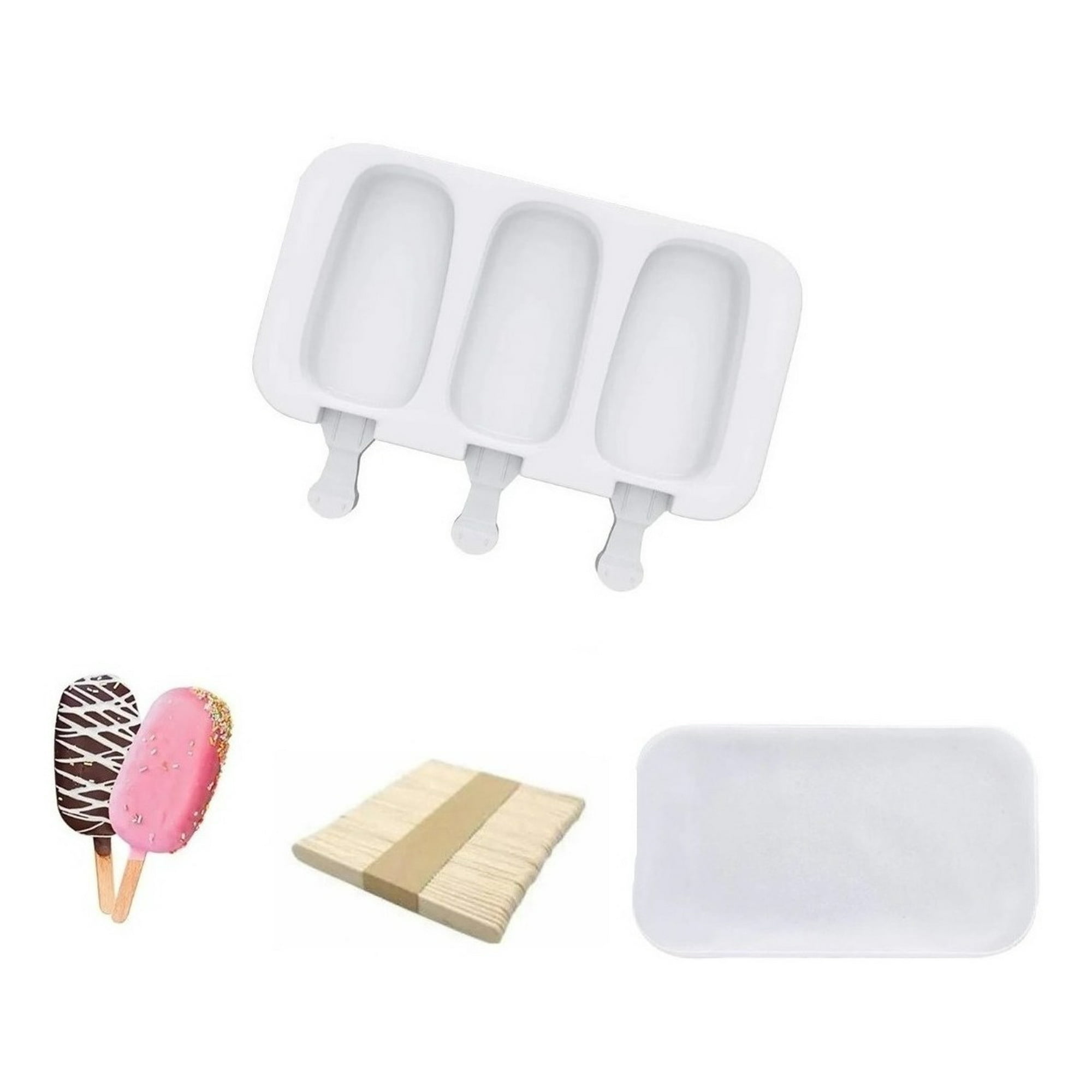 Genérico - Moldes De Silicona Para Helados Molde Paletas Helado 3 Cavid