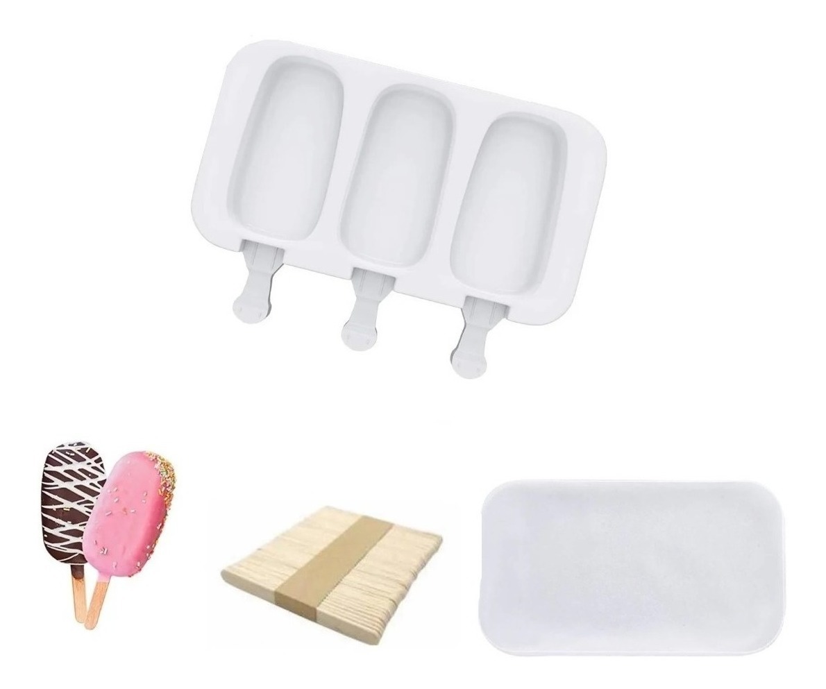 Genérico - Moldes De Silicona Para Helados Molde Paletas Helado Cn Tapa