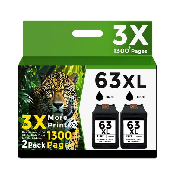 Cartucho De Tinta 63xl Negro Paquete De 2 Unidades Para Hp 3830 4650 4652