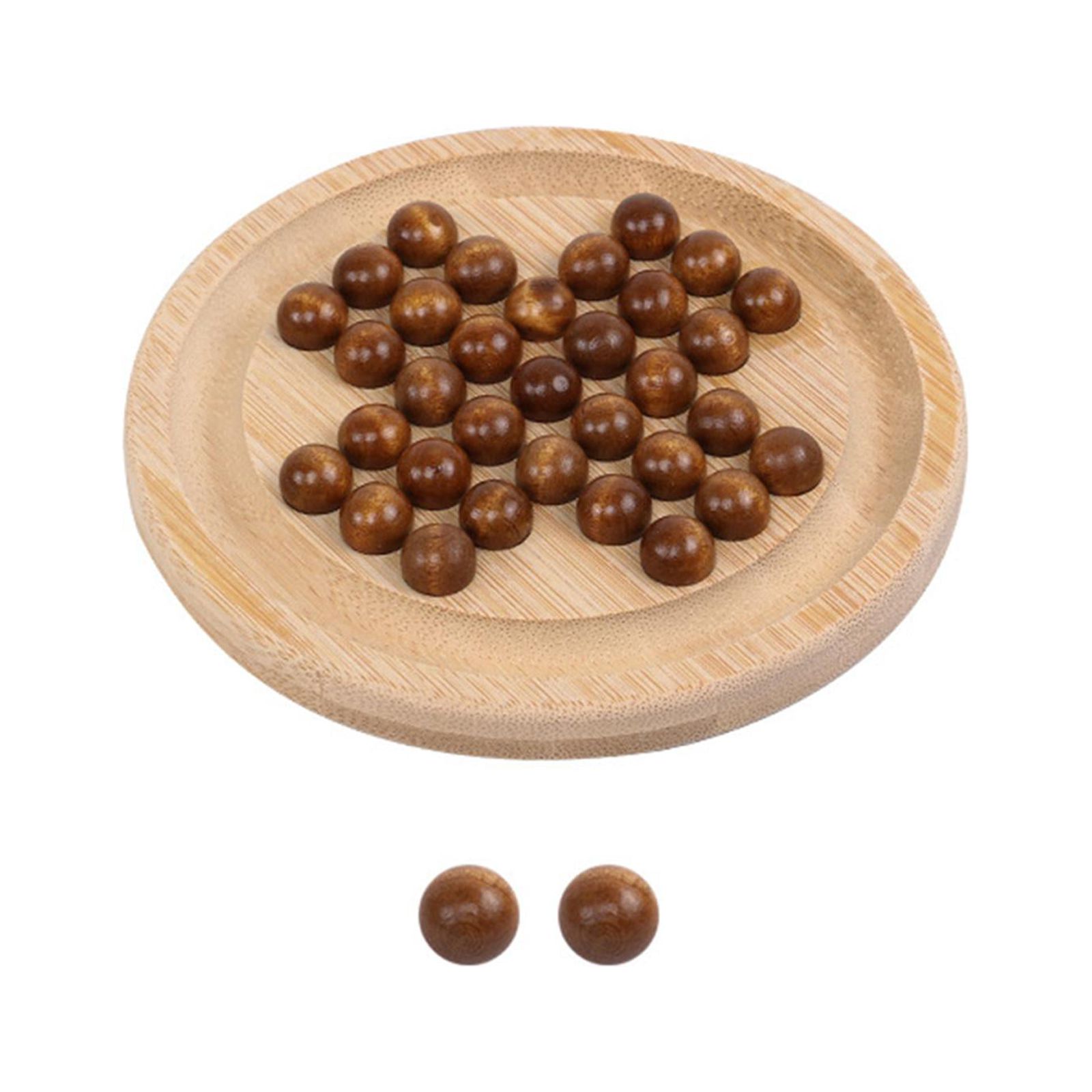 Bothyi - Juego De Mesa De Solitario Con Clavija De Madera, Juego De Mesa De Ajedrez De Independencia Para Niños, Diámetro De 135Mm