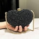 thumbnail image 2 of Lindo Bolso De Mano Con Forma De Corazón Mini Corazón Con Diamantes De Imitación Bolso De Mano De Imitación De Boda, 2 of 6