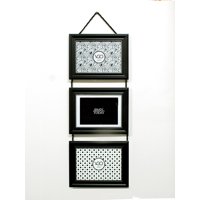 Vgo - Marco Triple Plástico Con Puntitos Negro 10X15 Cm / 3F Negro