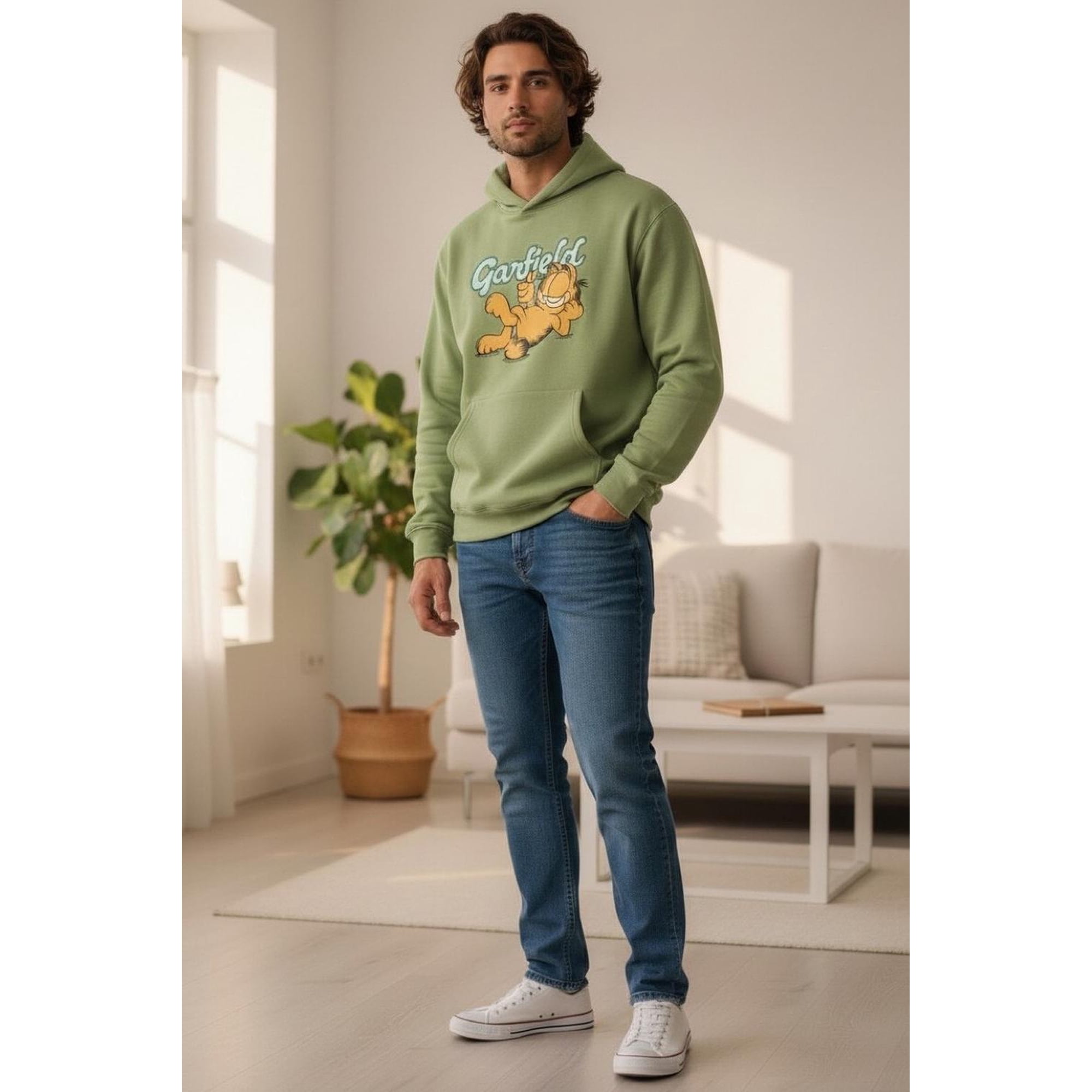 Nickelodeon - Polerón Adulto Garfield N806003-32 Verde M