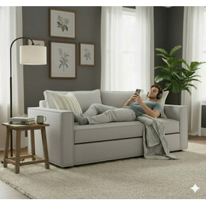 Sitial Home - Sofa 3 Cuerpos Amira Gris Claro Resortes Full Comfort