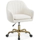 thumbnail image 1 of Silla de tocador BestEra Comfy Home Office con ruedas, terciopelo, color beige, 1 of 8