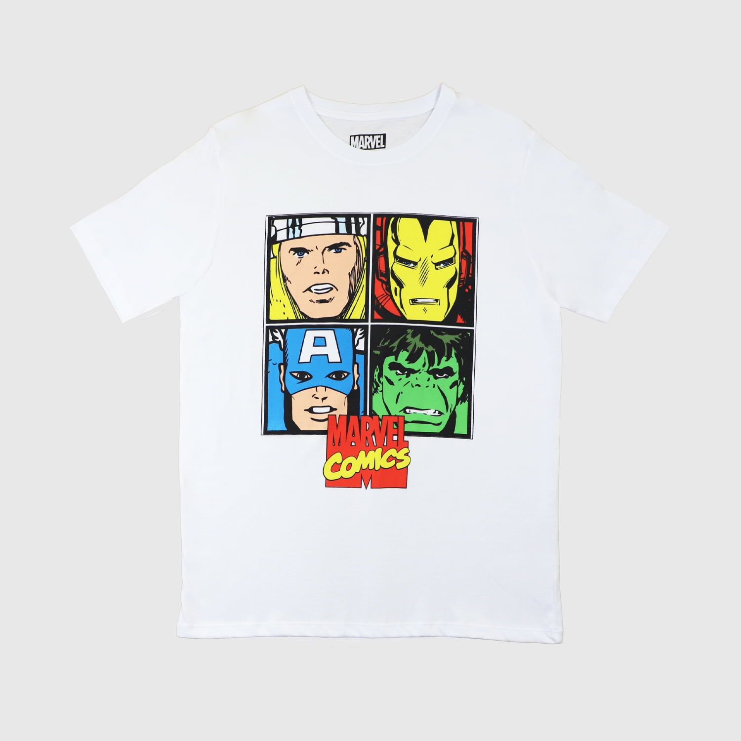 Polera Hombre Avengers Comics Blanco Marvel