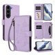 thumbnail image 1 of Funda Cartera Mariposa para [Samsung Galaxy S23] con Soporte y Cremallera Morado claro, 1 of 6