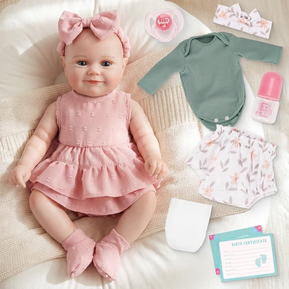 Muñeca Reborn Babesnug de 20 pulgadas con 2 conjuntos de ropa para niño