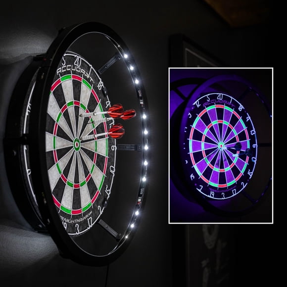 Set de tablero de dardos Accudart 46 cm LED y luz negra