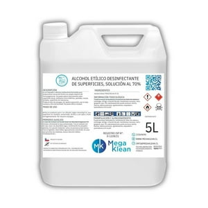 Megaklean - Alcohol Etilico Desnaturalizado 5 Litros 70%