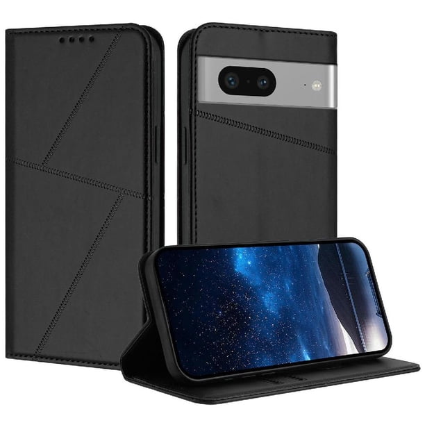 Funda Cartera Magnética para Google Pixel 7 Protección Antichoque con Ranuras Negro