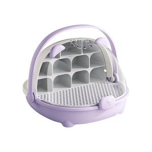 Ioensy - Caja De Cría De Gusanos De Seda Transparente Con Compartimentos Desmontables Y Comedero Para Insectos (Violeta)