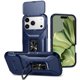 thumbnail image 1 of Funda Armada para iPhone 17 Pro con Tapa Deslizante y Soporte Magnético Giratorio Azul, 1 of 5