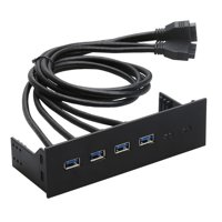 Magideal - Concentrador De Panel Frontal Usb De 5,25 Pulgadas Bahía De Unidad Óptica Usb, Alta Velocidad, Panel Frontal De Pc, Placa De Expansión De Computadora, 4 Puertos Usb 3.0