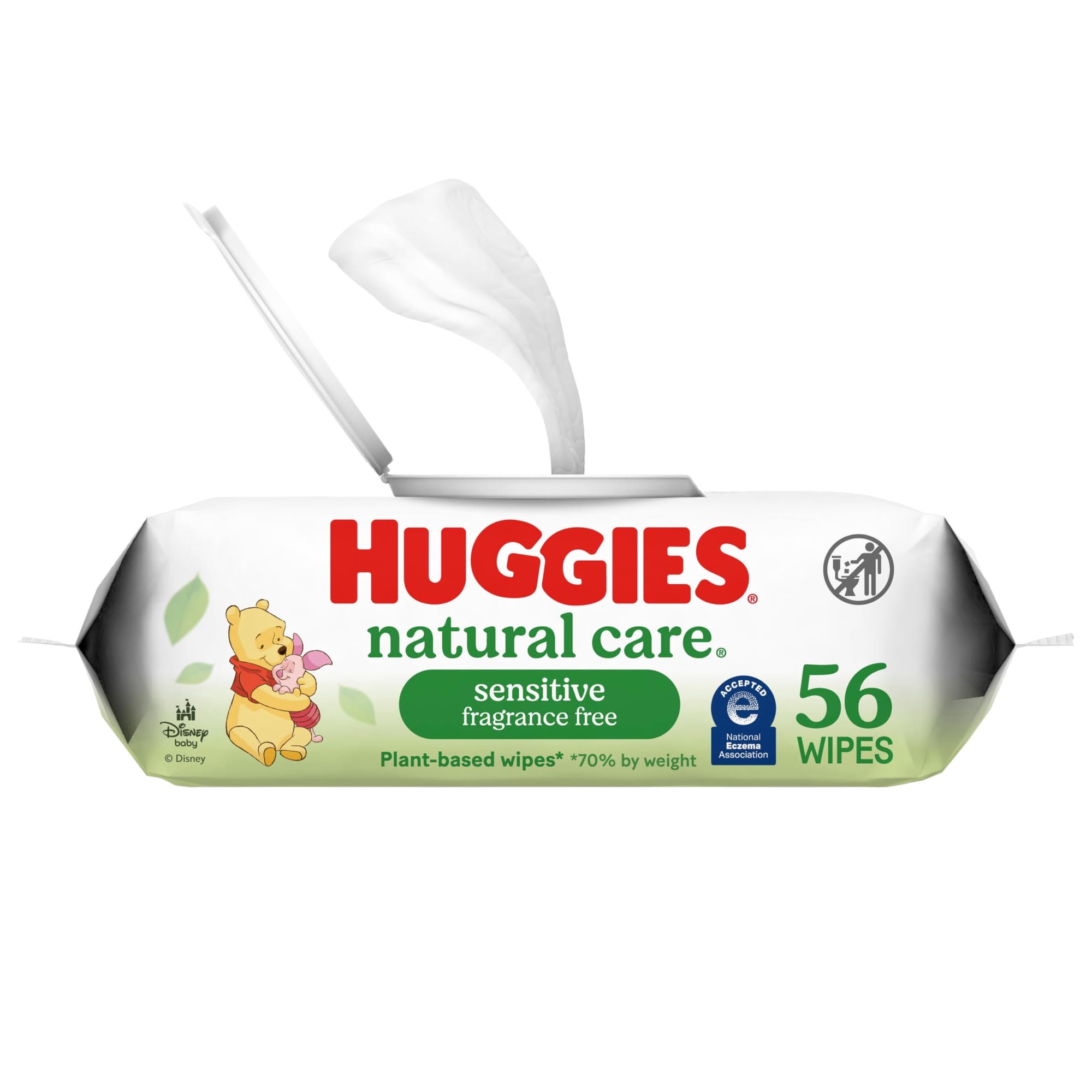 Toallitas Húmedas Para Bebés Huggies Natural Care Sensitive, Sin Perfume, Paquete De 56