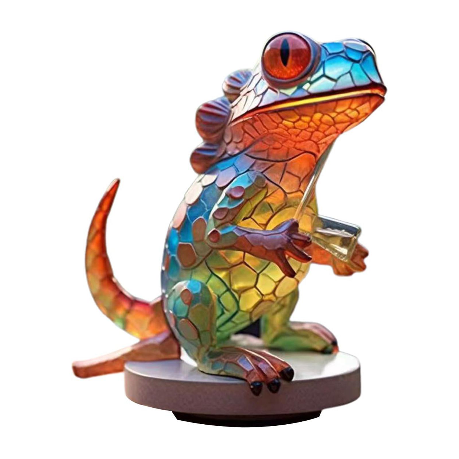 Magideal - Adorno De Animales Artesanal Colorido, Soporte De Arte De Metal Estético, Decoración Del Hogar, Obra De Arte De Animales Para Festivales, Sala De Esta Lacértido