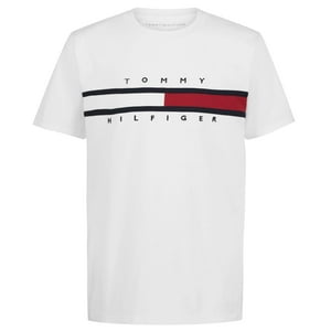 Camiseta Tommy Hilfiger Con Bandera De Manga Corta Para Niños, 100% Algodón