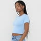 thumbnail image 3 of Polera Mujer Manga Corta Crop Cotton Spx Celeste Corona, 3 of 5