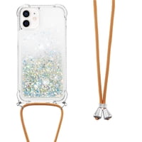 Funda Foxdock Para Iphone 12 Mini Con Cuerda Ajustable, Brillo Líquido, Protección Antigolpes Y Lente – Ideal Para Regalo