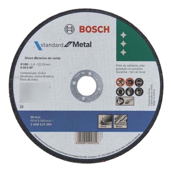 Disco De Corte Standard For Metal 7'' X 1,6mm - Bosch