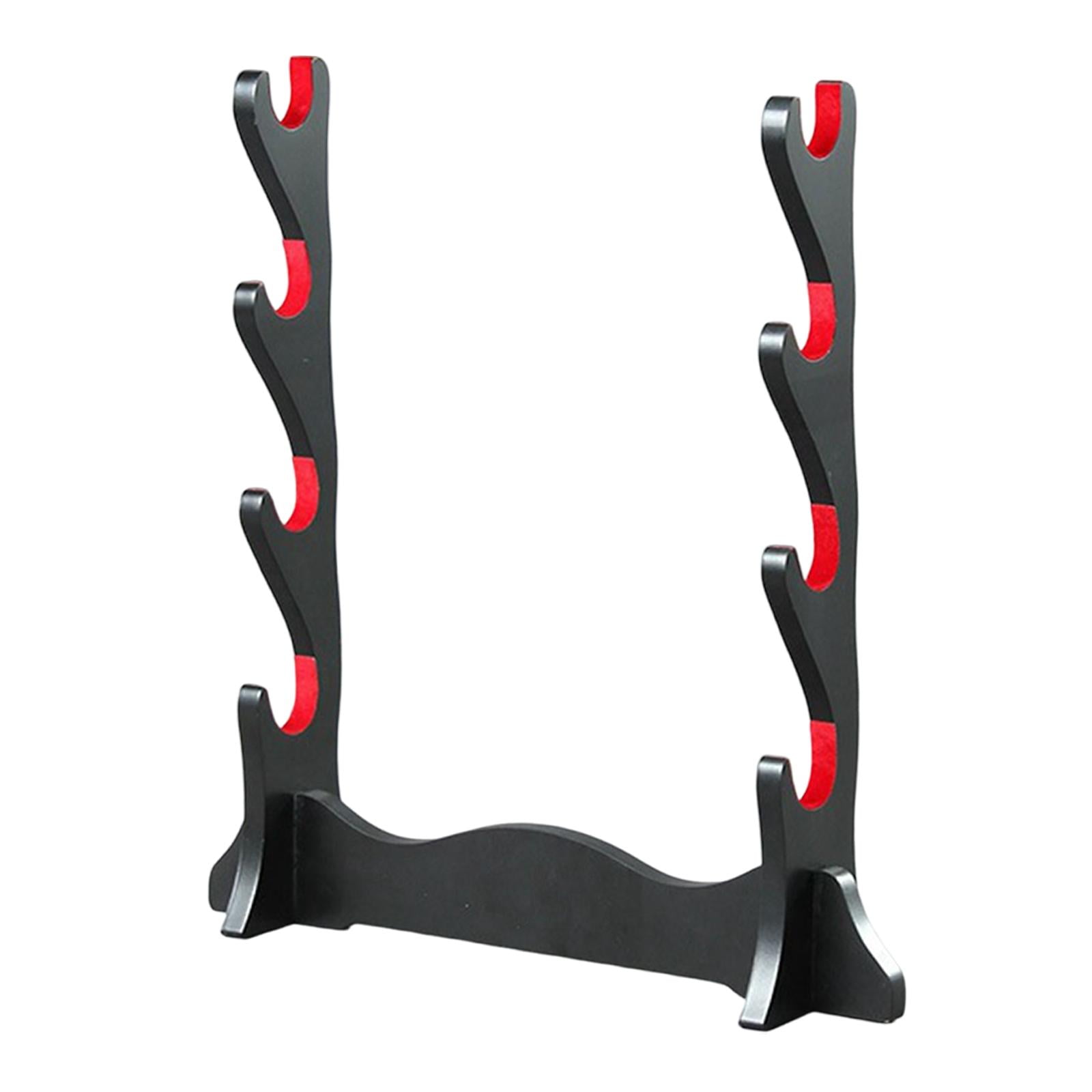 Bothyi - Samurai Sword Holder Stand Madera Terciopelo Acolchado Exquisitos Accesorios Durables 4 Niveles