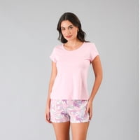 Pijamas Top + Short Flores Mujer 33867-250