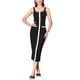 thumbnail image 2 of INSPIRE CHIC Vestidos midi sin mangas para mujer 2025 con cuello cuadrado y contraste de color en tejido de punto ajustado M Negro, 2 of 6