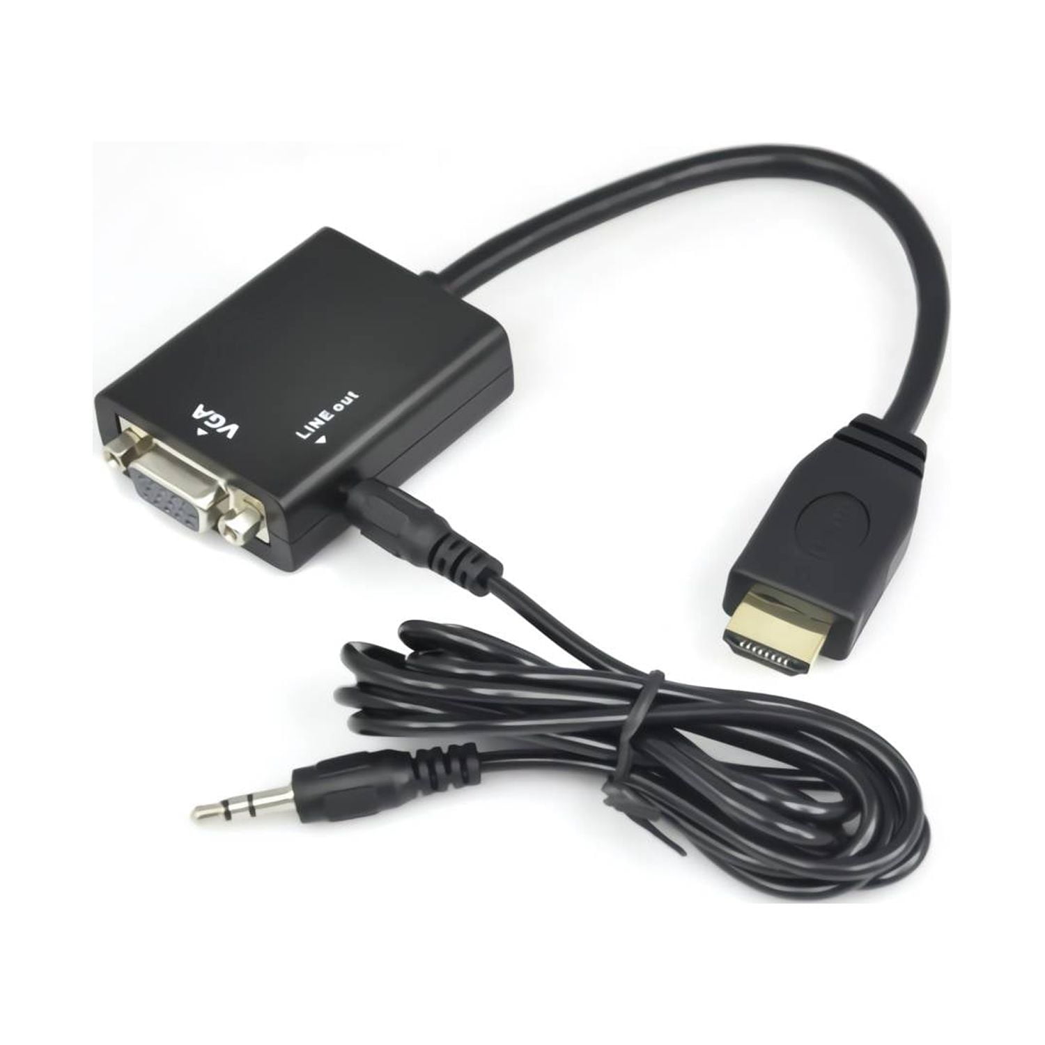 Genérico - Adaptador Hdmi A Vga 25cm Con Sonido Alta Calidad