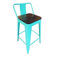 Tolix - Pack 4 Pisos Turquesa Tauretes 66 Cm Altura Departamento Con Madera