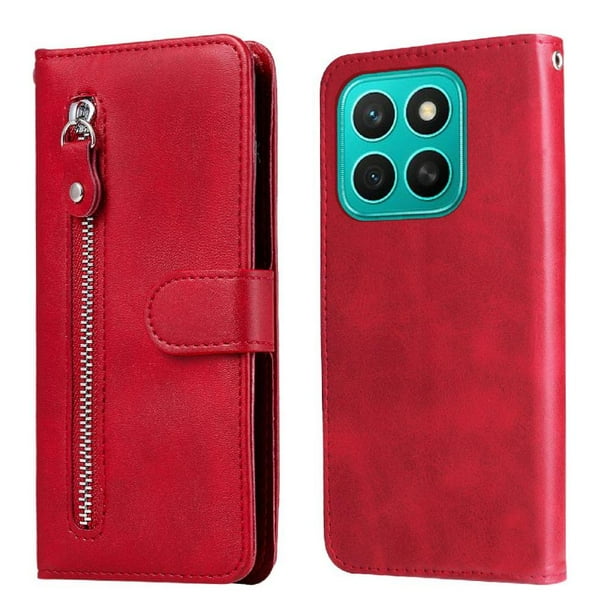 Funda con Cremallera para Honor X8C, Carcasa Cartera de Cuero PU con Soporte y Tarjetero